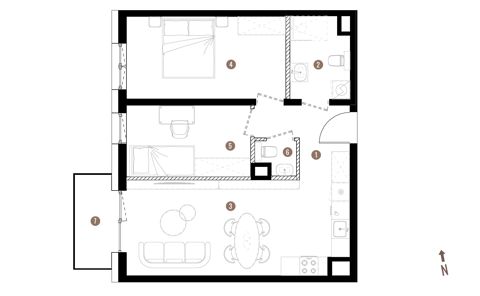 Plan 3 pok. 56m²