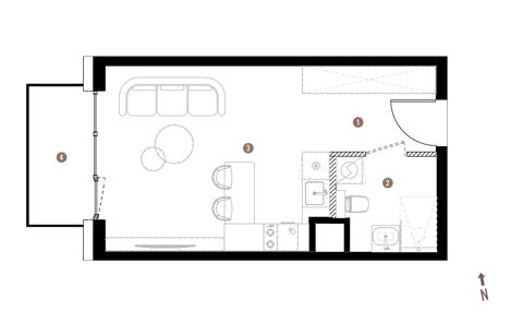 Plan 1 pok. 28m²