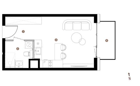 Plan 1 pok. 28m²
