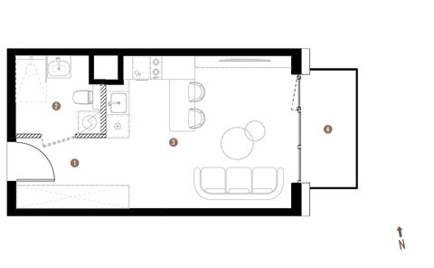 Plan 1 pok. 27m²