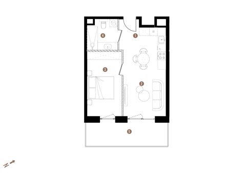Plan 2 pok. 39m²