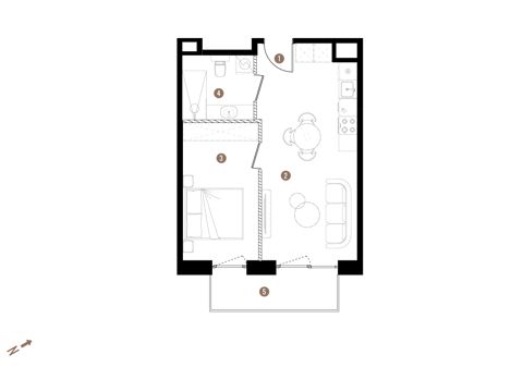 Plan 2 pok. 39m²