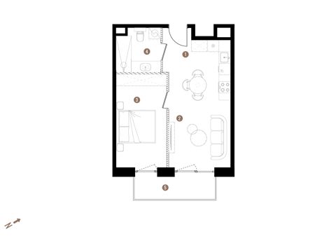 Plan 2 pok. 40m²