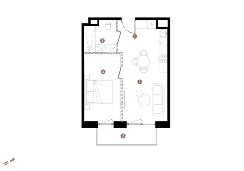 Plan 2 pok. 40m²