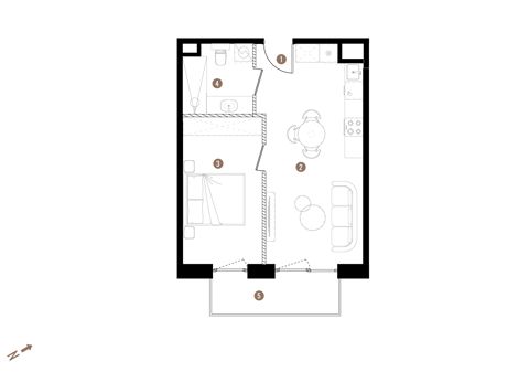 Plan 2 pok. 41m²