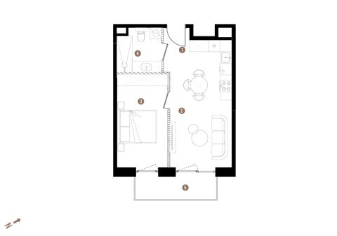 Plan 2 pok. 40m²
