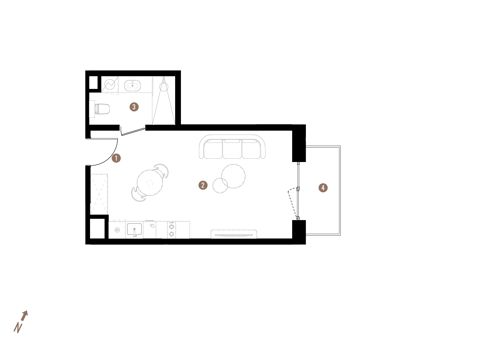 Plan 1 pok. 31m²