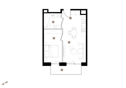 Plan 2 pok. 39m²