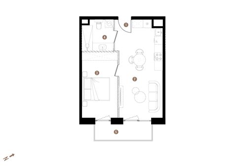 Plan 2 pok. 41m²