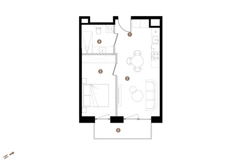 Plan 2 pok. 39m²