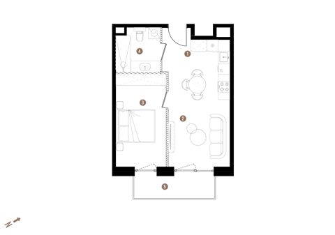 Plan 2 pok. 40m²
