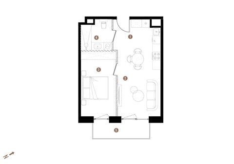 Plan 2 pok. 40m²