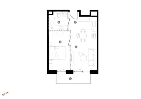 Plan 2 pok. 40m²