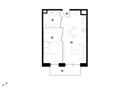 Plan 2 pok. 41m²
