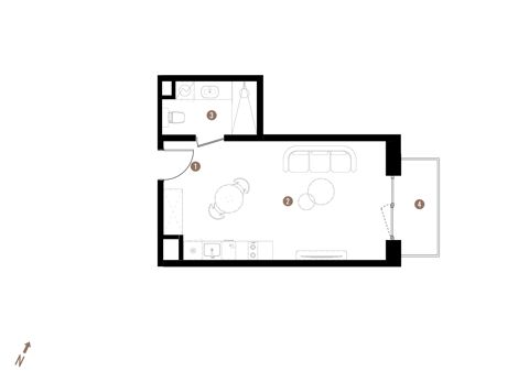 Plan 1 pok. 31m²