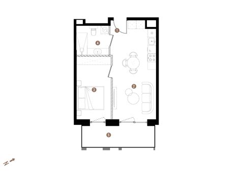 Plan 2 pok. 39m²