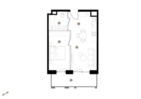 Plan 2 pok. 40m²