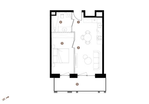 Plan 2 pok. 40m²
