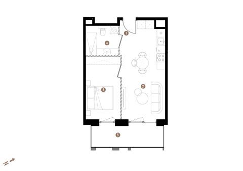 Plan 2 pok. 39m²