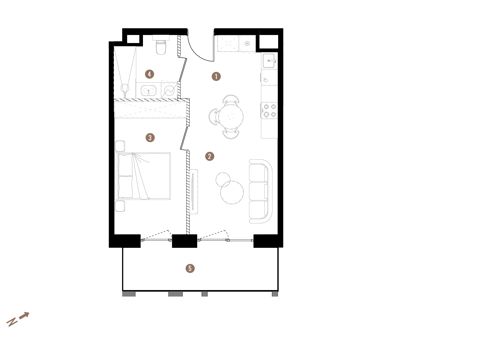 Plan 2 pok. 40m²