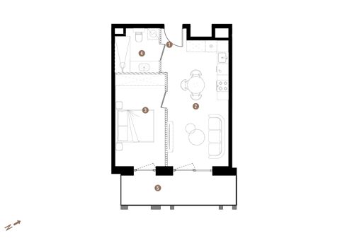 Plan 2 pok. 40m²