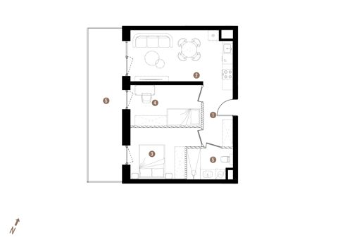 Plan 3 pok. 48m²