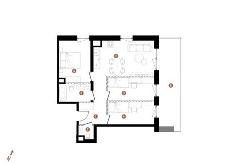 Plan 4 pok. 64m²