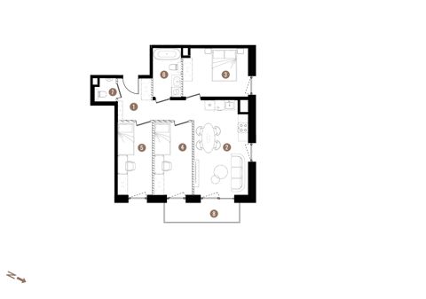 Plan 4 pok. 64m²