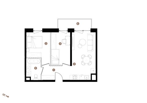 Plan 3 pok. 49m²