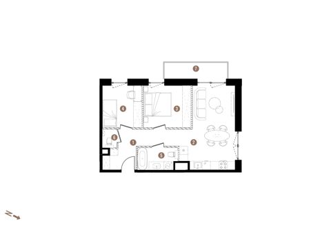 Plan 3 pok. 53m²