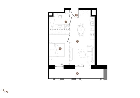 Plan 2 pok. 39m²