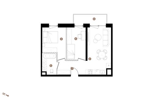 Plan 3 pok. 49m²