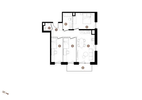 Plan 4 pok. 64m²