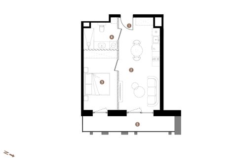 Plan 2 pok. 39m²