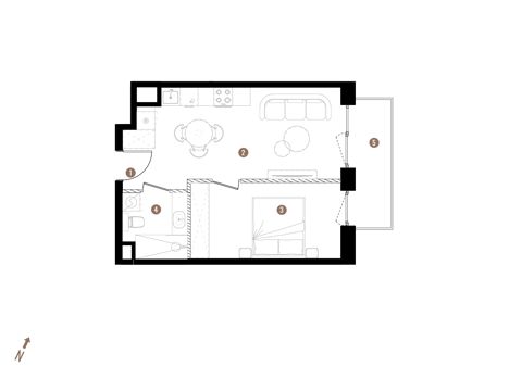 Plan 2 pok. 37m²