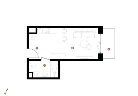 Plan 1 pok. 27m²