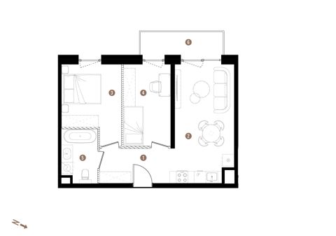 Plan 3 pok. 49m²