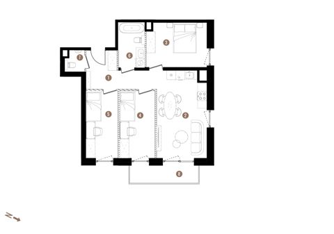 Plan 4 pok. 64m²