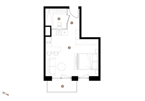Plan 1 pok. 31m²