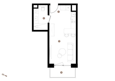 Plan 1 pok. 27m²