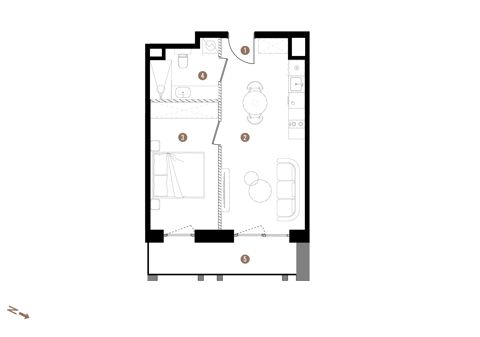 Plan 2 pok. 38m²