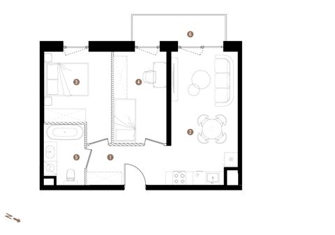 Plan 3 pok. 49m²