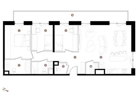 Plan 4 pok. 88m²