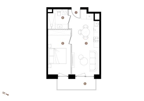 Plan 2 pok. 37m²