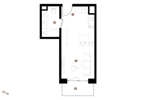 Plan 1 pok. 27m²