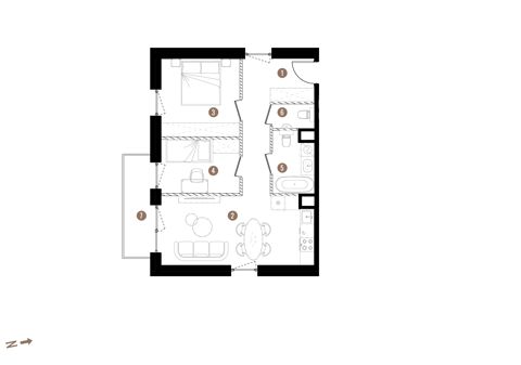 Plan 3 pok. 55m²