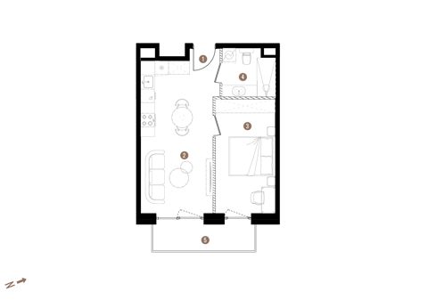 Plan 2 pok. 39m²