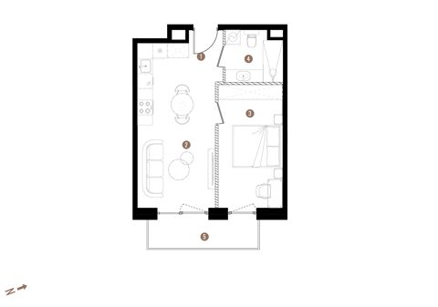 Plan 2 pok. 39m²