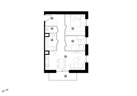Plan 3 pok. 54m²
