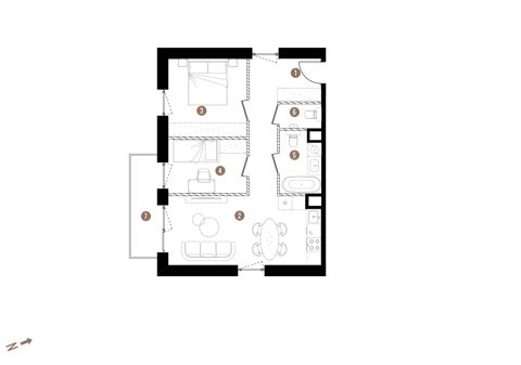 Plan 3 pok. 55m²